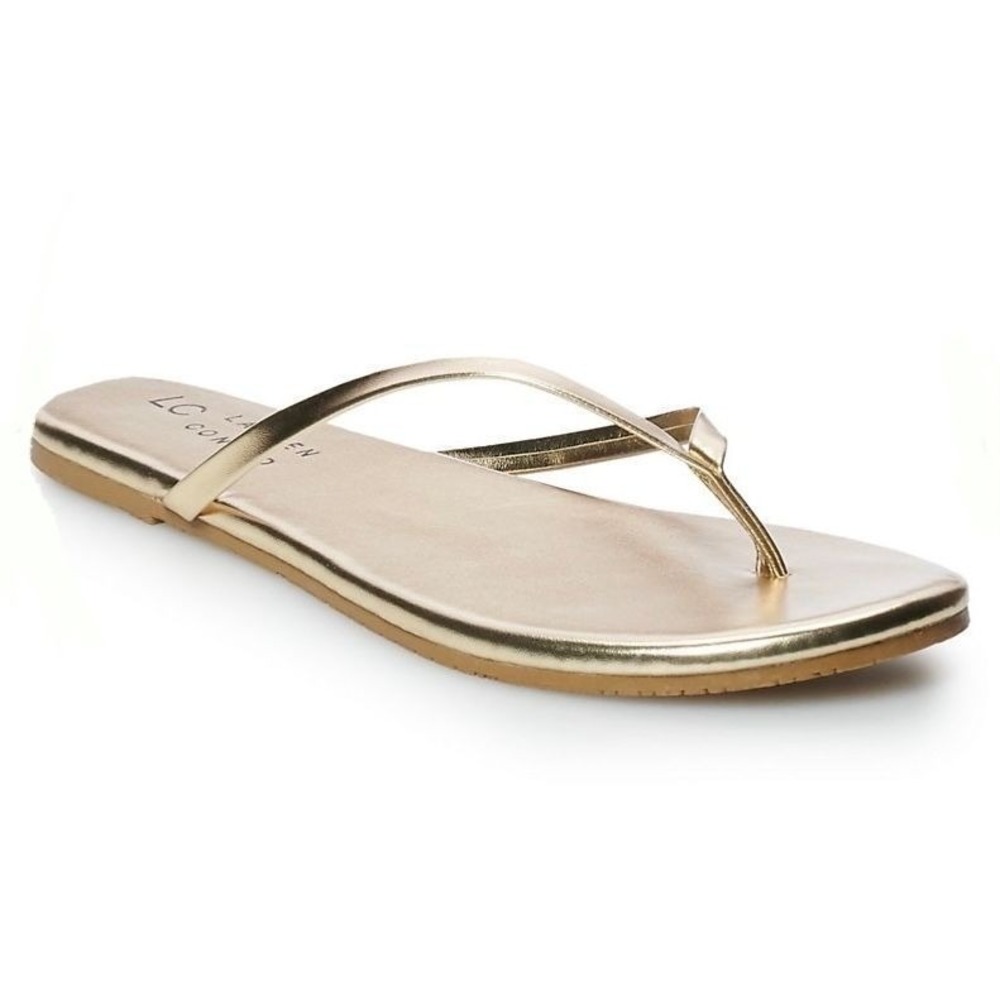 Lauren Conrad NWT Honey Gold Women's Flip Flop Sandals 5